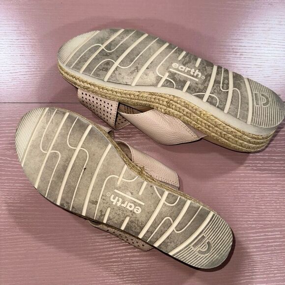 EARTH , LEATHER size 9.5 Modena-Marigold Criss-cross Strap Slide Blush-Pink - Picture 4 of 6